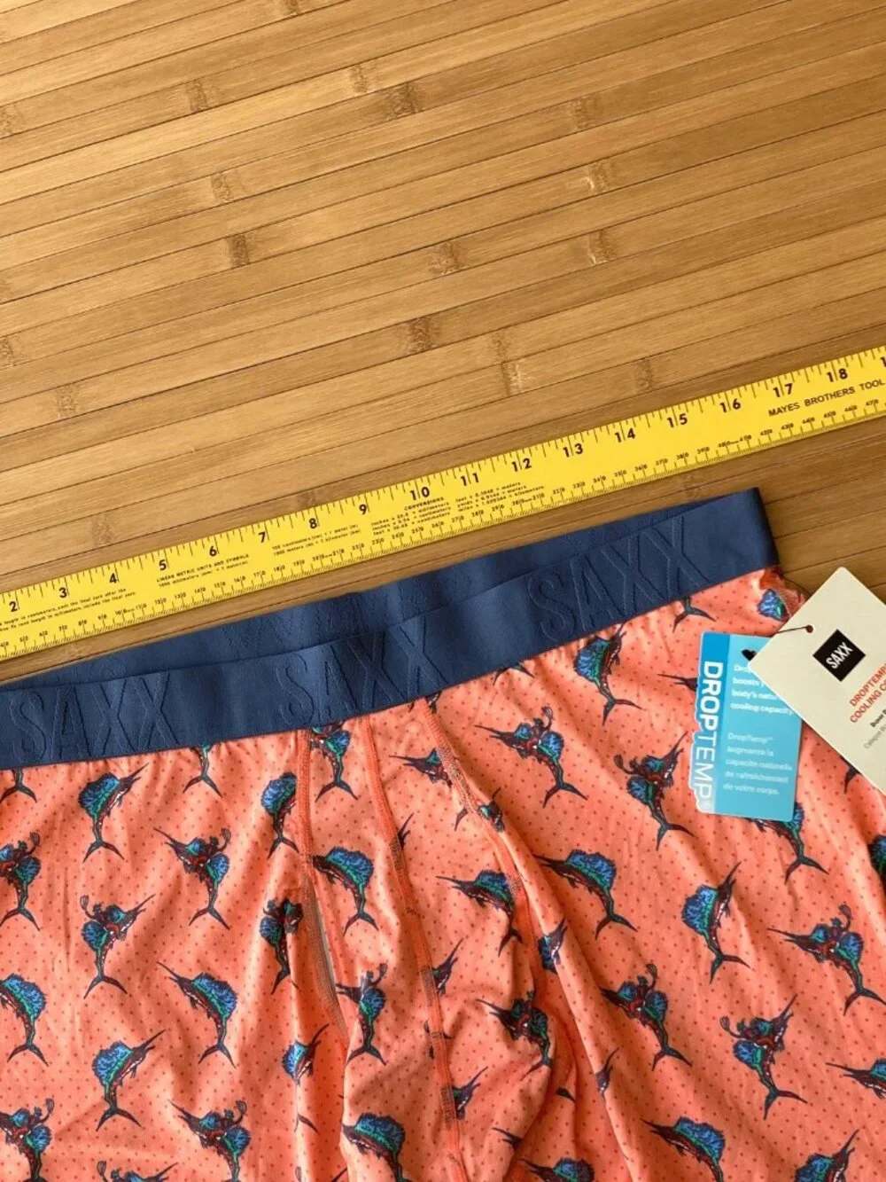 SAXX DropTemp Cooling Cotton Boxer Brief Mens XL Big Catch Orange NWT
